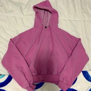 Pink Cropped Hoodie